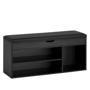 Bank zwart kunstleer 104 cm breed - WL7.222