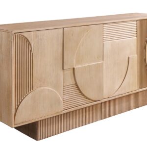 Dressoir ART DECO 170 cm 3D mangohout naturel wit - 46800