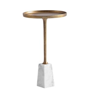 Bijzettafel wit marmer 34x34x58 cm - WL7.207
