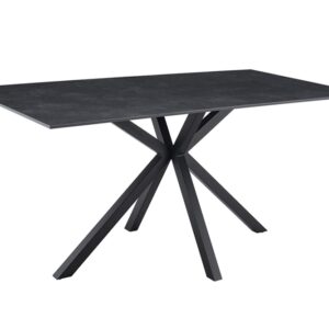 Eettafel GALAXIE 160cm met sterre frame keramiek grijs - 46900