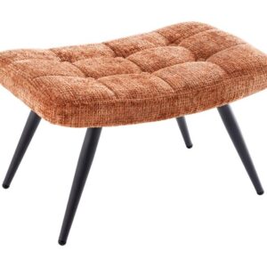 Kruk SCANDINAVIA met zwarte metalen poten chenille stof roestbruin - 46518