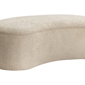 Bankje ELEMENTAL 120cm gestoffeerd met opbergruimte bouclé champagne beige - 48107