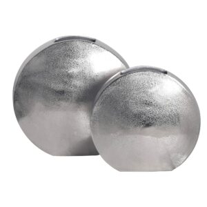 Vaas zilver aluminium 34 cm hoog - WL7.180
