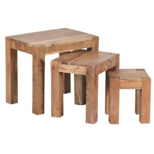 Bijzettafelset MUMBAI acacia bruin - WL1.444