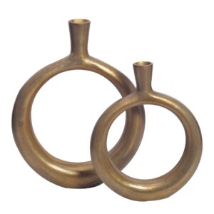Vaas goud aluminium donut set 2 - WL7.175