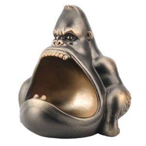 Decoratieschaal KING APE 35 cm met opbergvak, bronskleurig - 48018