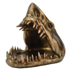 Decoratief beeldje HAAI 25 cm brons met opbergvak - 48015