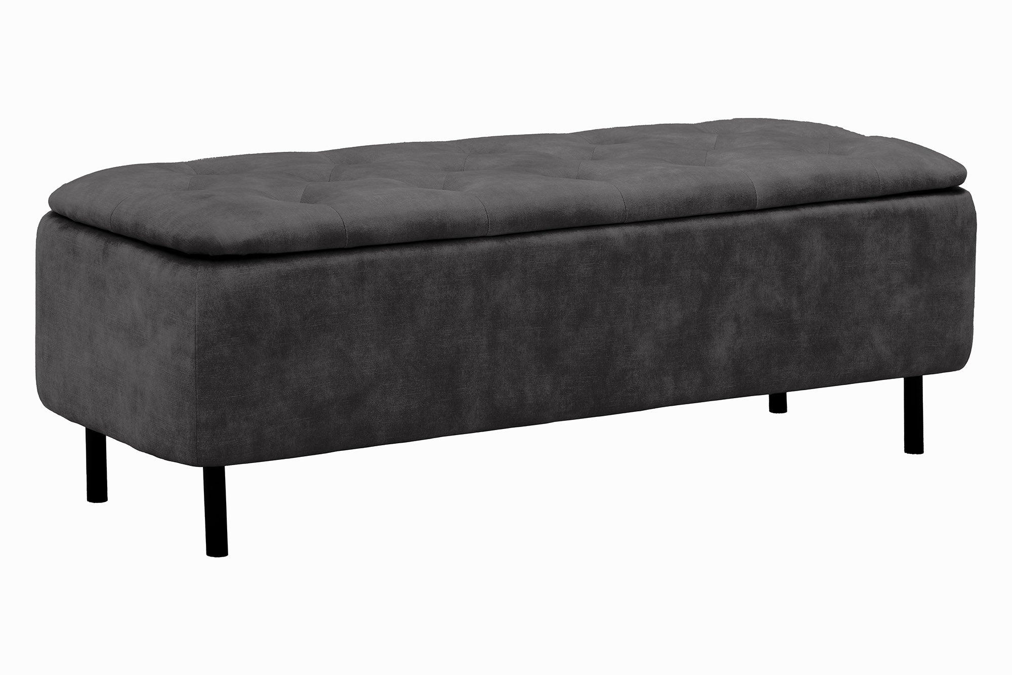 Bankkast EN VOGUE 120 cm met opbergruimte, fluweelgrijs - 47654