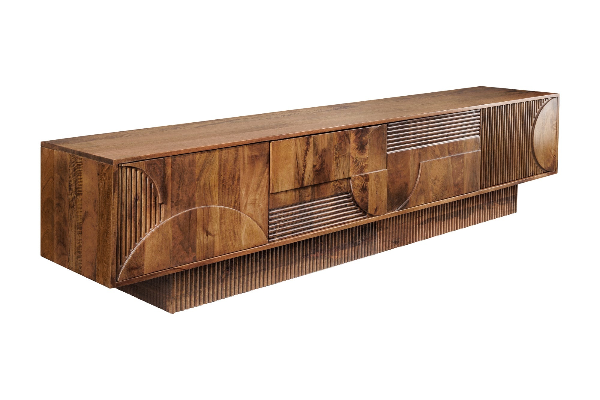 TV-paneel Art Deco 200 cm 3D mangohout bruin - 46805