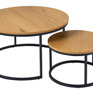 Salontafel ELEGANCE 80 cm, set van 2, met een look van wild eikenhout - 43642