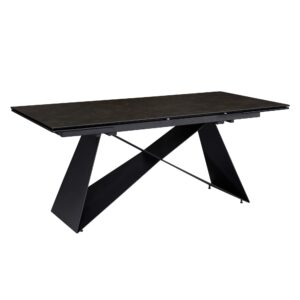 Eettafel zwart keramiek uitschuifbaar 180 cm Zwart - WL7.148