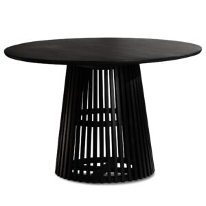 Eettafel zwart mangohout 120x120 cm - WL6.802