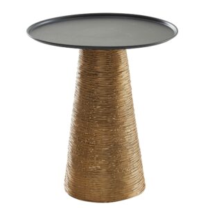 Bijzettafel zwart metaal rond 40 cm - WL6.680