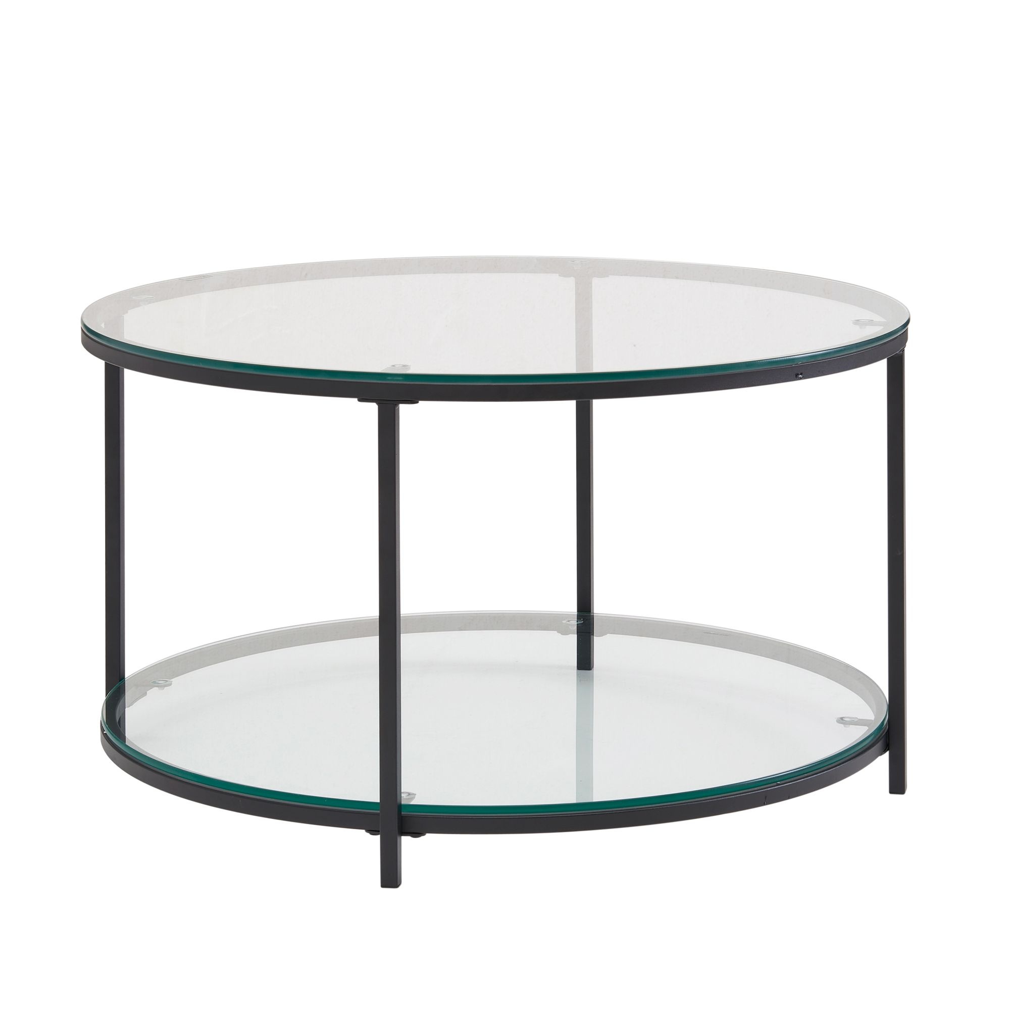 Salontafel glas en metaal rond 80 cm - WL6.610