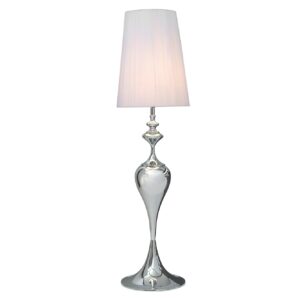 Vloerlamp LUCIE 160 cm wit zilver nylon kap barokstijl wit - 38572