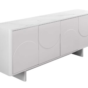 Dressoir SAVOY 180 cm 3D met wit marmeren keramisch blad - 47795