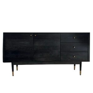 Dressoir acaciahout zwart 160 cm breed - WL7.021