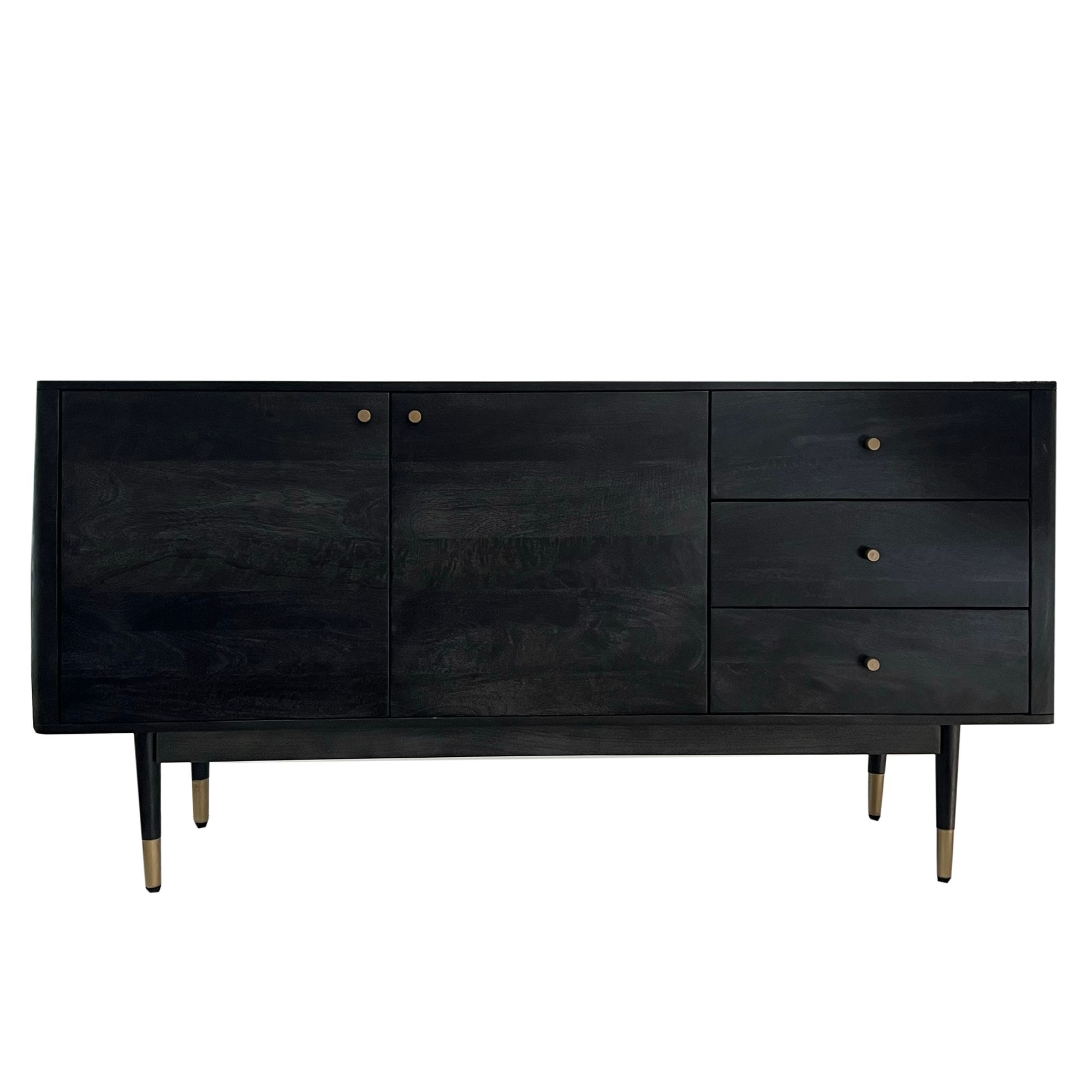 Dressoir acaciahout zwart 160 cm breed - WL7.021