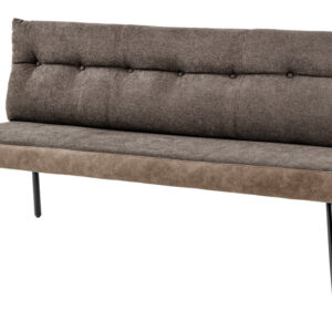 Bank BIG GEORGE 160 cm plat geweven stof met veerkrachtige kern fluweel taupebruin - 44716