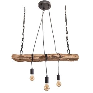 Hanglamp BARRACUDA 70 cm voor 3 lampen, gemaakt van gerecycled hout - 40079