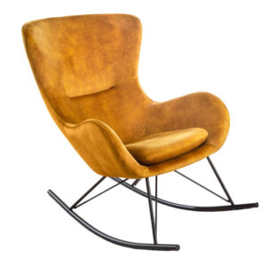 Schommelstoel SCANDINAVIA SWING fluweel mosterdgeel - 43143