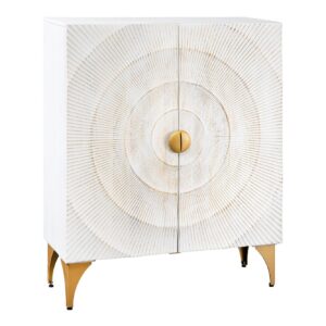 Highboard GOLDEN SUNSET 120cm 3D mangohout witgoud handgemaakt - 48108