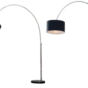 Vloerlamp BIG BOW 170-180cm linnen zwart met marmeren voet - 35399