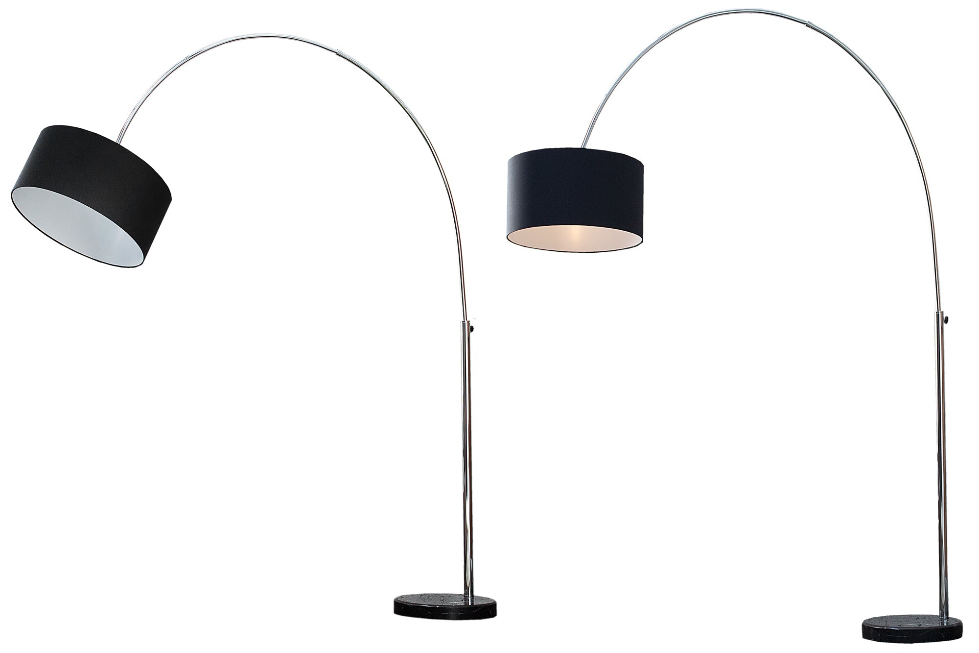 Vloerlamp BIG BOW 170-180cm linnen zwart met marmeren voet - 35399
