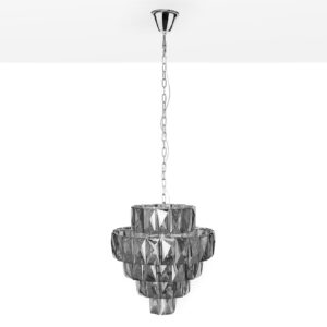 Kroonluchter KRISTALL 50 cm 75 glazen prisma's edelgrijs - 40824