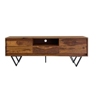 Tv-meubel TV- sheeshamhout zwart 160 cm - WL7.023