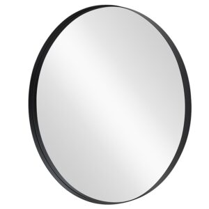 Wandspiegel PORTRAIT 75 cm rond aluminium zwart - 48238