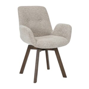 Draaibare stoel BALTIC 360° met armleuningen bouclé tweed zacht taupe bruin - 48833
