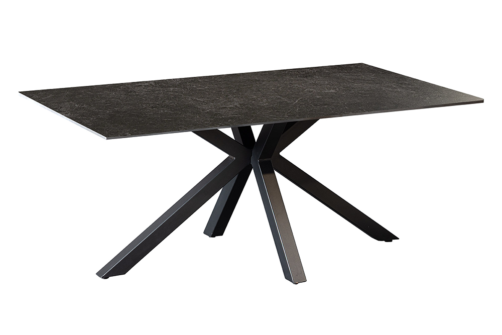 Salontafel GALAXIE 100cm met sterrenstelsel frame keramiek grijs - 46903