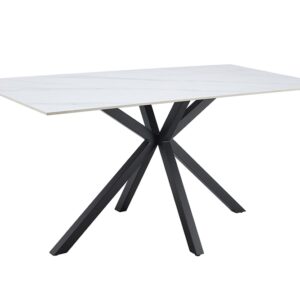 Eettafel GALAXIE 160cm met sterrenframe keramiek wit - 46901