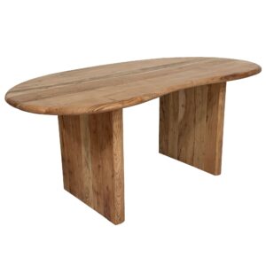 Bureau 180x90x76 cm Acacia Massief Hout Computertafel Retro - Homeoffice Kantoortafel Massief Nierenvorm in Lichtbruin - Houten Tafel Laptoptafel Werkkamer Handgemaakt - WL7.840