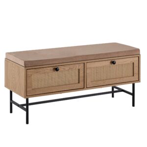 Bank eiken 100 cm diep gestoffeerd - WL6.890