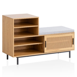 Schoenenkast eiken rotan 120 cm lang - WL6.833