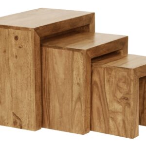 Bijzettafelset MUMBAI acacia bruin 3-delig - WL1.440