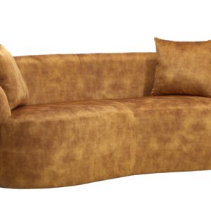 Sofa ELEMENTAL 180cm 2-zitter fluweel mosterdgeel - 48689