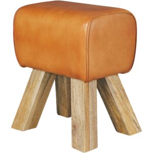 Poef leer 40 cm breed - WL5.108