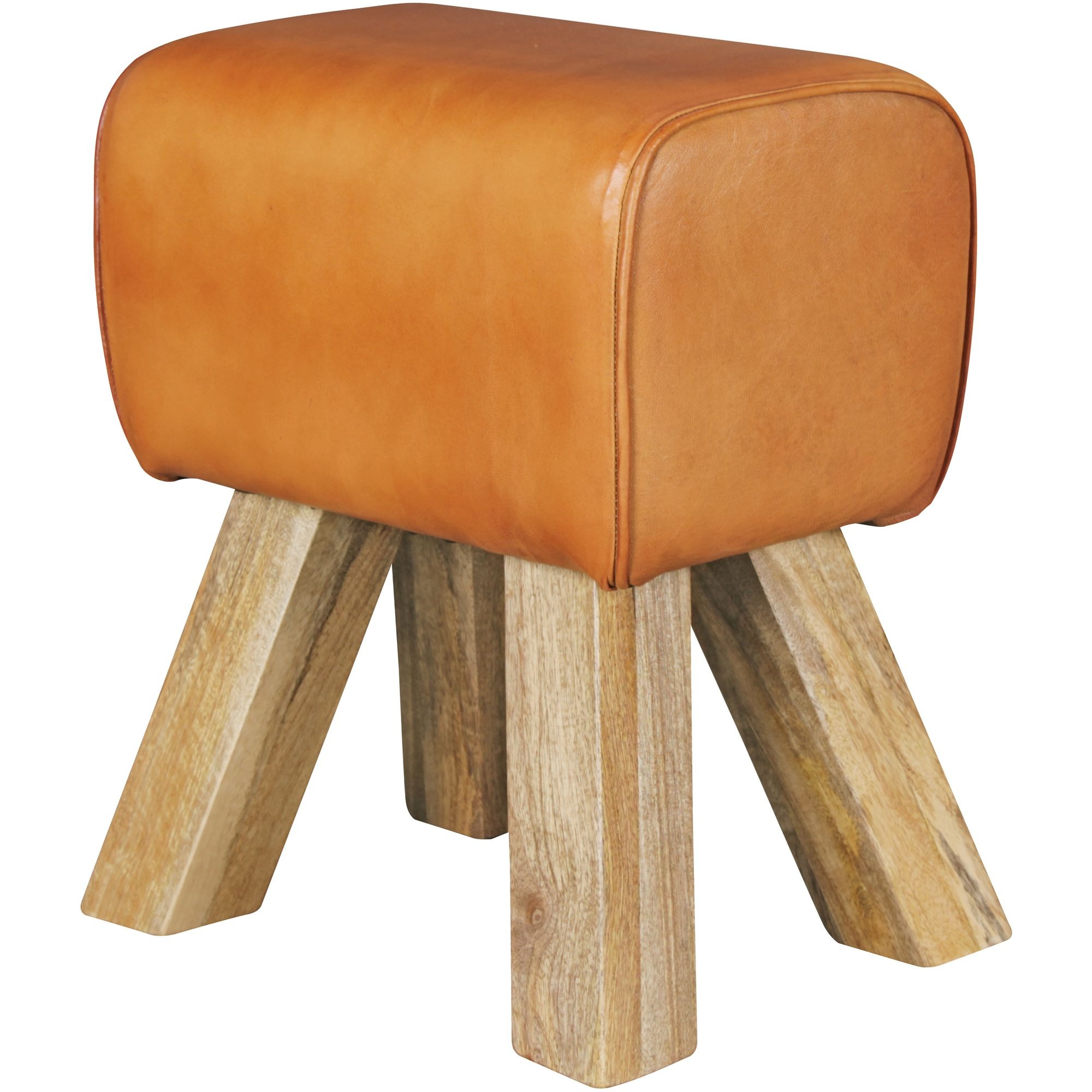 Poef leer 40 cm breed - WL5.108