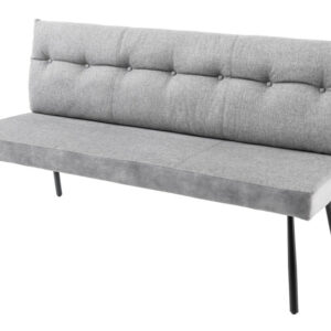 Bank BIG GEORGE 160 cm plat geweven stof met veerkrachtige kern, fluweelgrijs - 44013