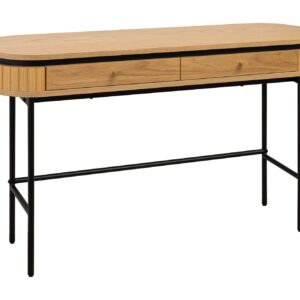 Console ATELIER 120 cm, natuurlijke eikenhoutlook met zwart metalen frame - 47456