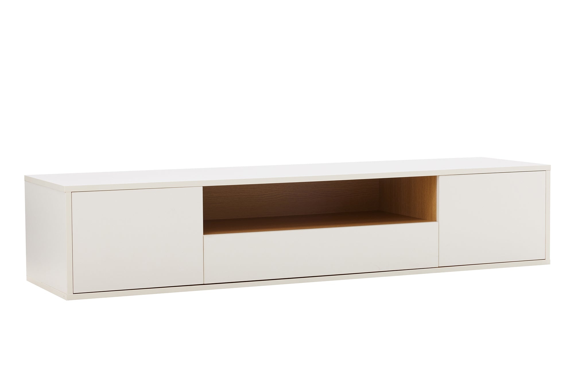 TV-bord LOFT 150 cm hangend wit naturel - 47813