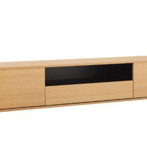 TV-bord LOFT 150 cm hangend naturel zwart - 47814