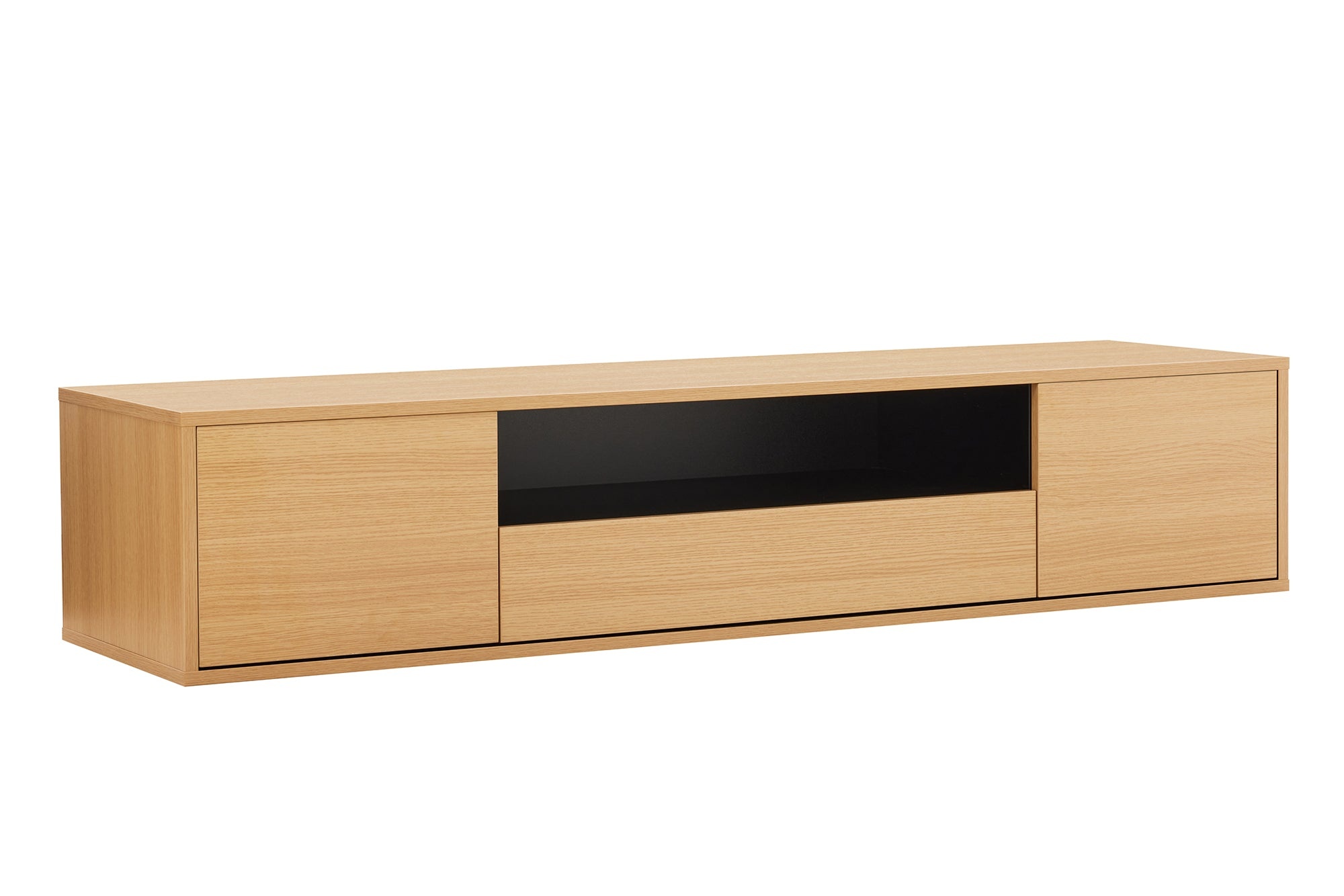 TV-bord LOFT 150 cm hangend naturel zwart - 47814
