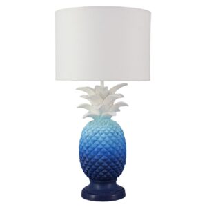 Tafellamp PINEAPPLE 50cm met kap blauw wit - 48046
