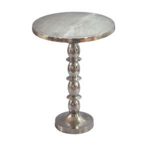 Bijzettafel zilver rond 40x56x40 cm - WL7.540