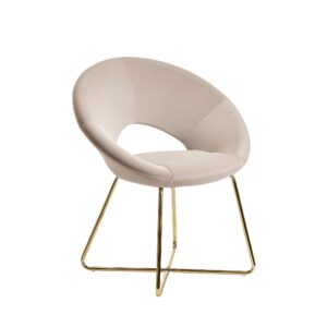 Eetkamerstoel fluweel beige - WL6.191
