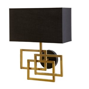 Wandlamp LEONOR goud met zwarte kap - 41675